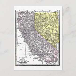 Postal Postal: Mapa de California y de Nevada, 1921