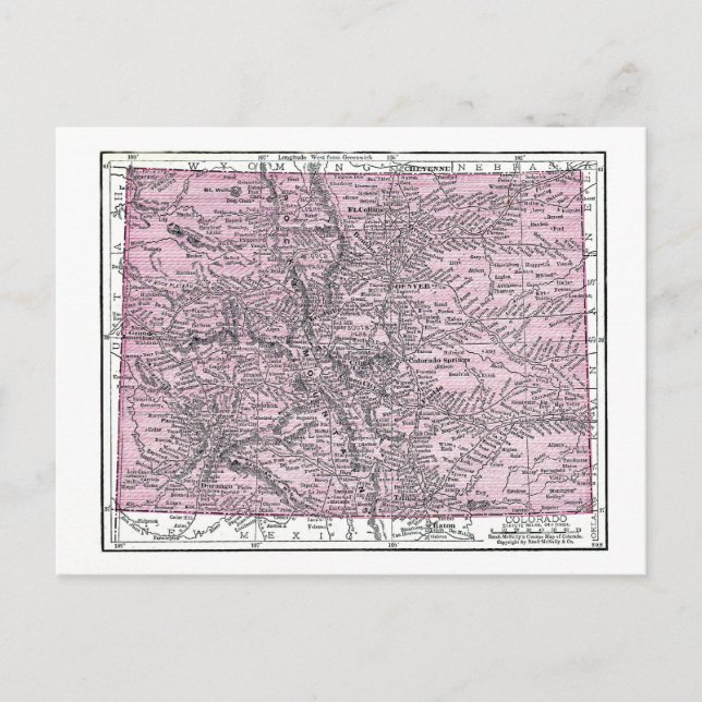 Postal Postal:  Mapa de Colorado, 1921 (Anverso)