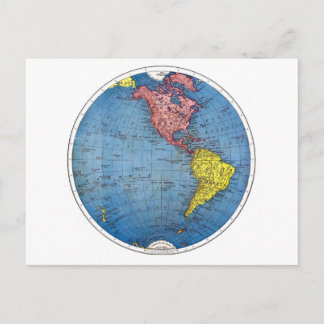 Postal Postal: Mapa de época del hemisferio occidental