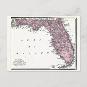 Postal Postal:  Mapa de Florida, 1921