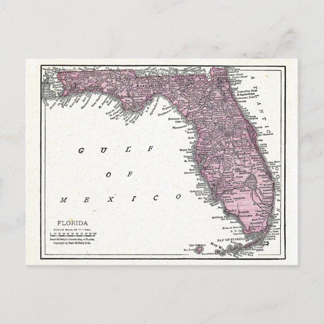Postal Postal:  Mapa de Florida, 1921 (Anverso)