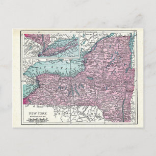 Postal Postal: Mapa de Nueva York, 1921