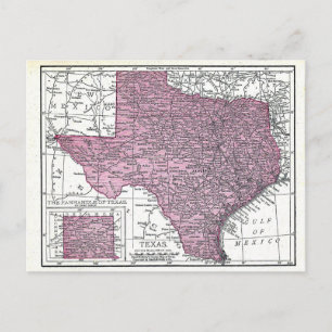 Postal Postal: Mapa de Texas, 1921