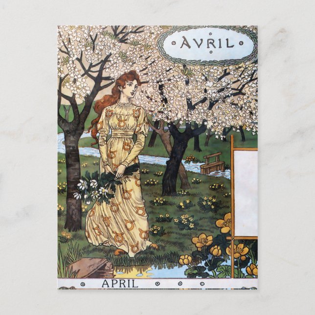 Postal Postal: Mes de abril - Avril (Anverso)