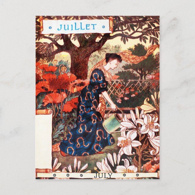 Postal Postal: Mes de Julio - Jullet (Anverso)