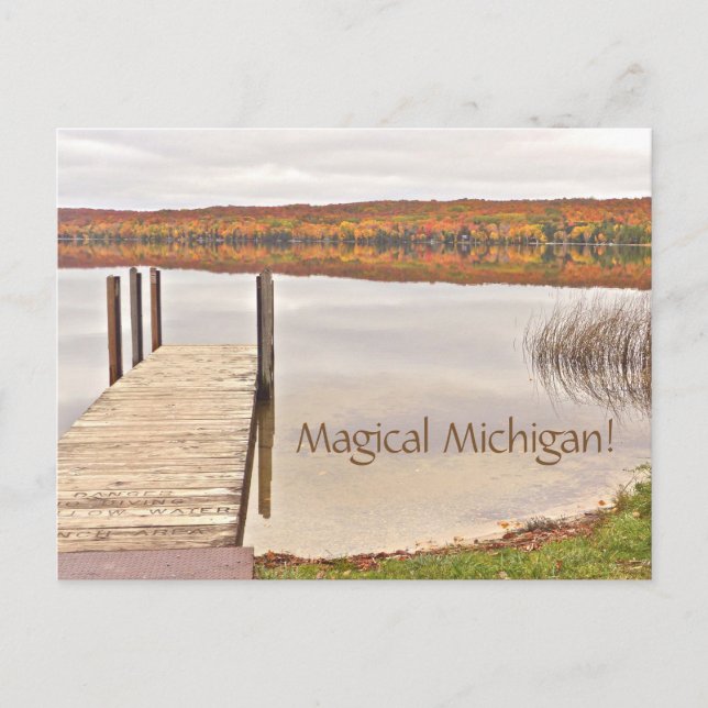 Postal postal/"Michigan mágico"/ Lime Lake/Leelanau Pen (Anverso)