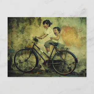 Postal Postal/niños del arte de la calle en la