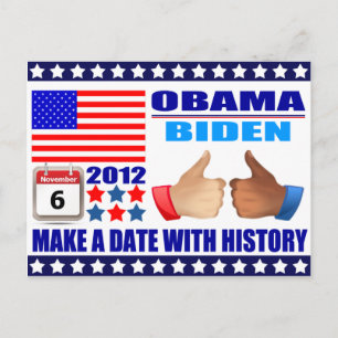 Postal Postal: Obama/Biden - Bandera - Fecha W/Historia
