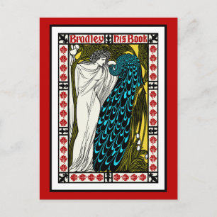 Postal Postal: Obra artística de pavo real de estilo Art