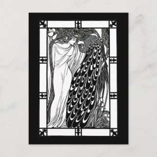 Postal Postal: Obra artística de pavo real de estilo Art