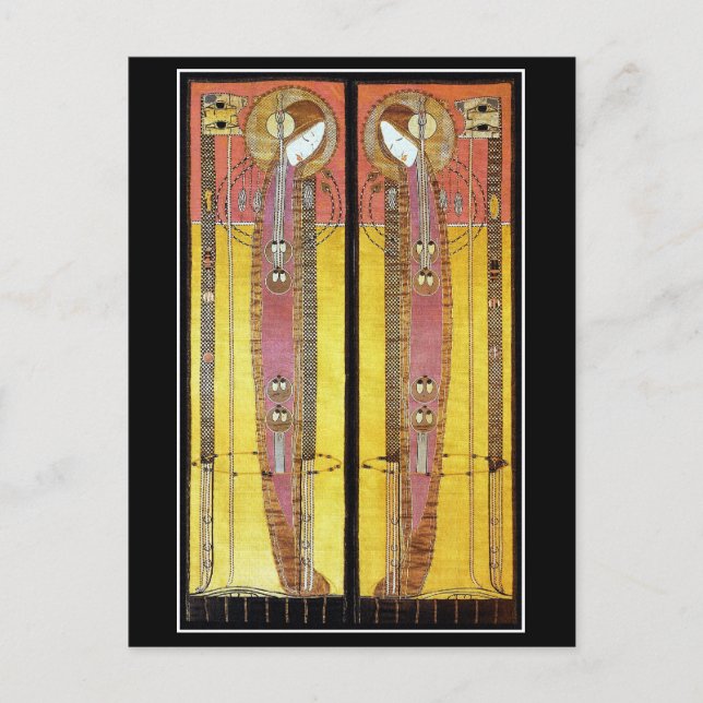 Postal Postal: Paneles bordados de Margaret Macdonald (Anverso)