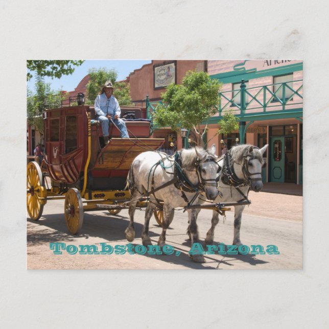 Postal Postal: Paseo en Stagecoach #3 (Anverso)