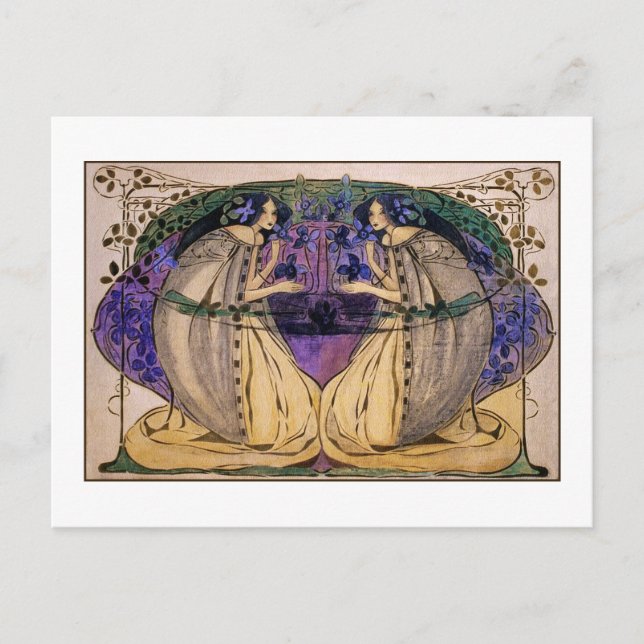 Postal Postal: Primavera de Frances Macdonald (Anverso)