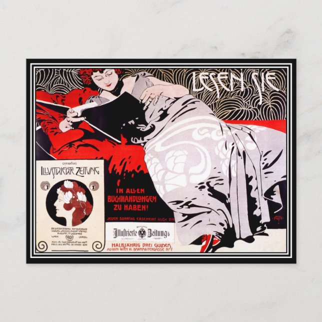 Postal Postal: Secesión de época austriaca - Kolo Moser (Anverso)