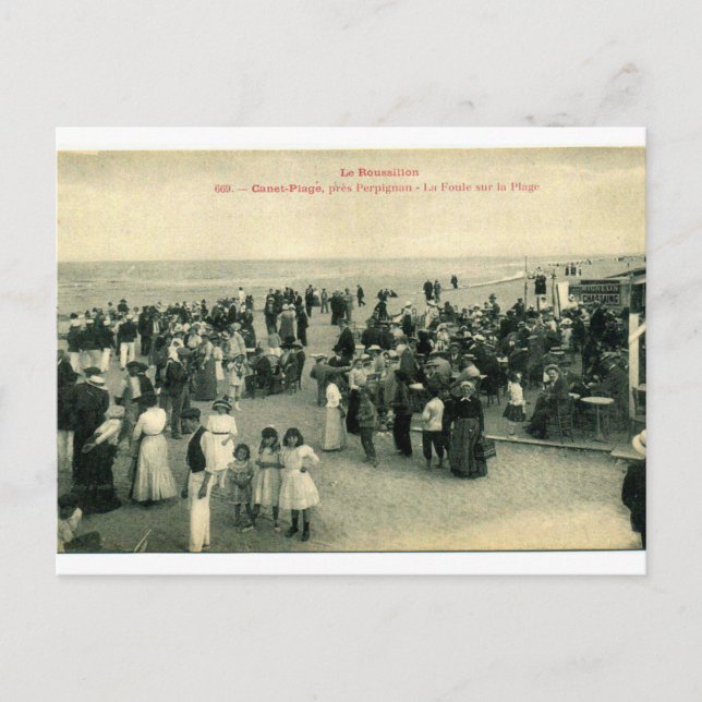 Postal postale a la carta ancienne "Canet plage 66 France (Anverso)