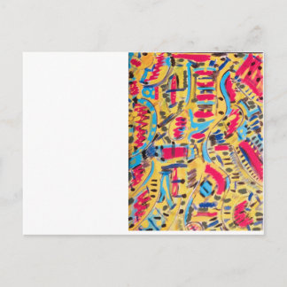 Postal Postales, con diseños coloridos abstractos