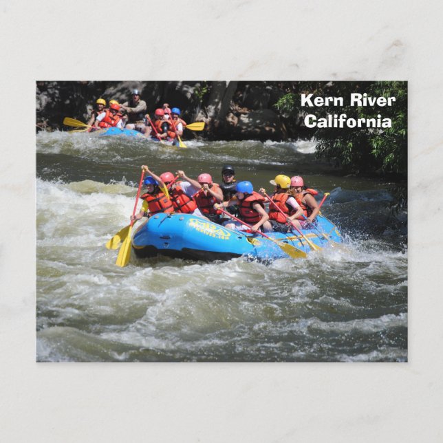 Postal ¡Postales de Rafting de Agua Blanca en el río Kern (Anverso)