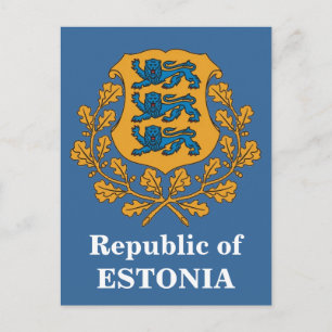 Postal ¡Postales del escudo de armas de Estonia!