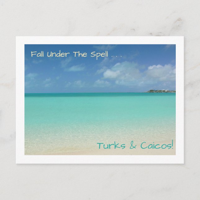 Postal postales/TURCOS Y CAICOS / "CAÍDA BAJO EL DERRAME" (Anverso)