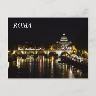 Postal Postardo de Roma de noche