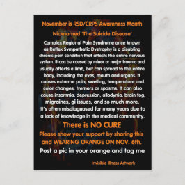 Postal POSTCAR...RSD/CRPS - Noviembre es un aviso de RSD/