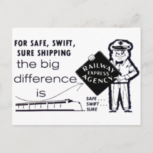 Postal Postcard 1959 de Railway Express Agency