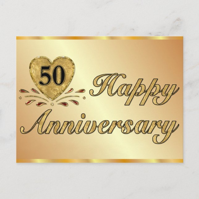 Postal Postcard - 50 Aniversario - Oro (Anverso)