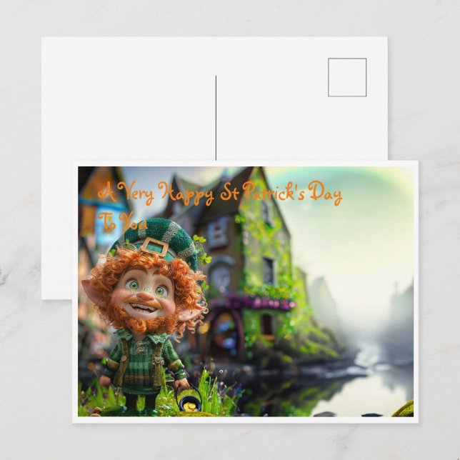 Postal Postcard A Día de San Patricio (Anverso / Reverso)