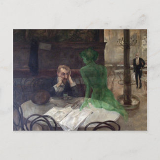 Postal Postcard Absinthe Drinker