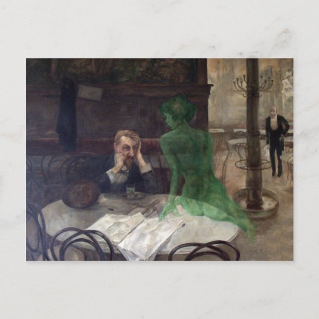 Postal Postcard Absinthe Drinker (Anverso)