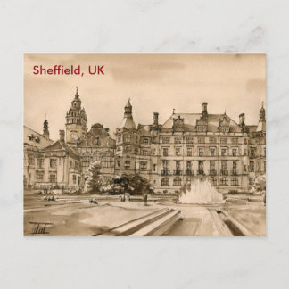 Postal Postcard - Acuarela - Sheffield, Reino Unido