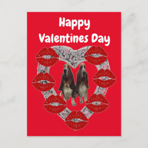 Postal Postcard Alemán Feliz Día de San Valentín con acti