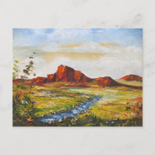 Postal Postcard Ann Hayes pintando el cañón de rock rojo