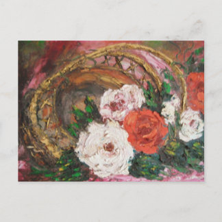 Postal Postcard Ann Hayes Pintando la cesta de flores