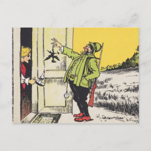 POSTAL POSTCARD ANTIQUE REINTRODUCTION BIRD HUNTER'S WIFE