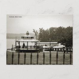Postal Postcard B&W de Waterfront Park, Hudson, Nueva Yor