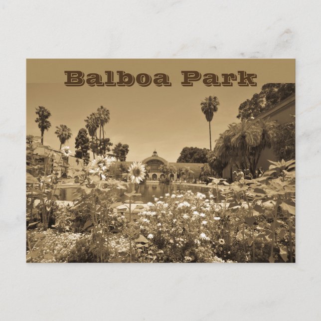 Postal Postcard Balboa Park Sepia Tone (Anverso)