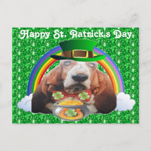 Postal Postcard Basset Hound Happy St. Patrick