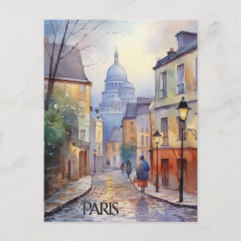 Postal POSTCARD Beautiful Watercolor of Paris Travel