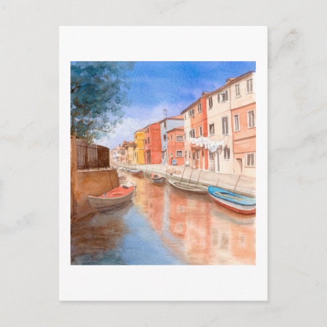 Postal Postcard Bella Artes- Isla de Burano (Anverso)