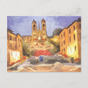 Postal Postcard Bella Artes- Plaza de España, Roma
