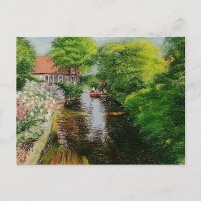 Postal Postcard Bella Artes- Stour River Canterbury, past (Anverso)