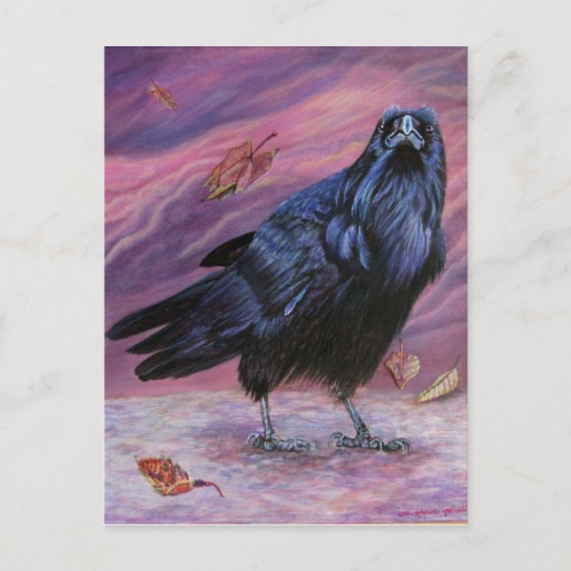 Postal Postcard Between Worlds Raven Postcard de Michaeli (Anverso)