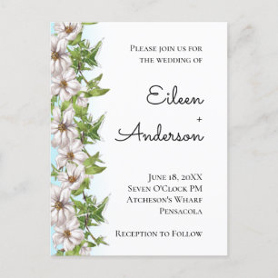 Postal Postcard Boda de Pastel Floral de color de agua