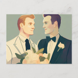 Postal Postcard Boda gay
