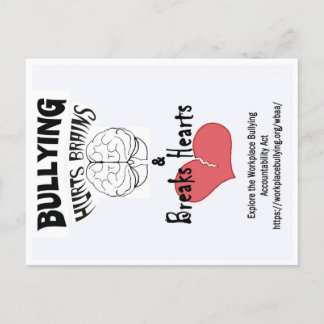 Postal Postcard-Bullying Hurts Brains & Breaks Hearts