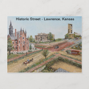 Postal Postcard - Calle histórica: Lawrence, Kansas