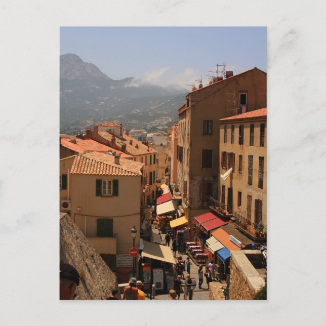 Postal Postcard Calvi Town, isla de Córcega, Francia (Anverso)