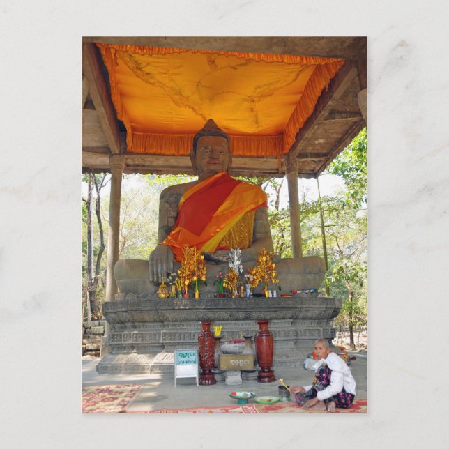 Postal Postcard Cambodia, Angkor Thom Buddha (Anverso)