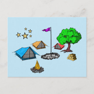 Postal Postcard Camping